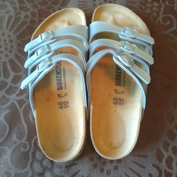 New Without Box Silver Birkenstocks Birks Size 40 - Picture 2 of 5